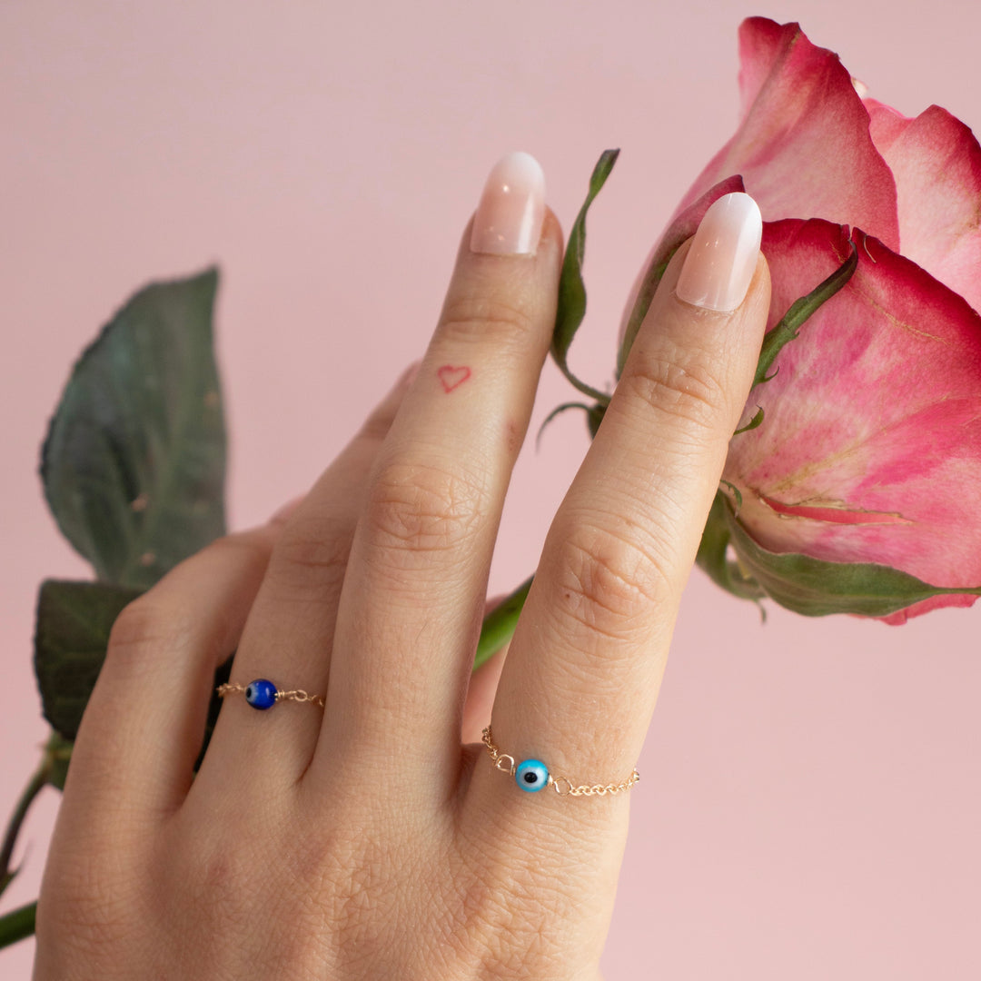 Evil Eye Chain Ring
