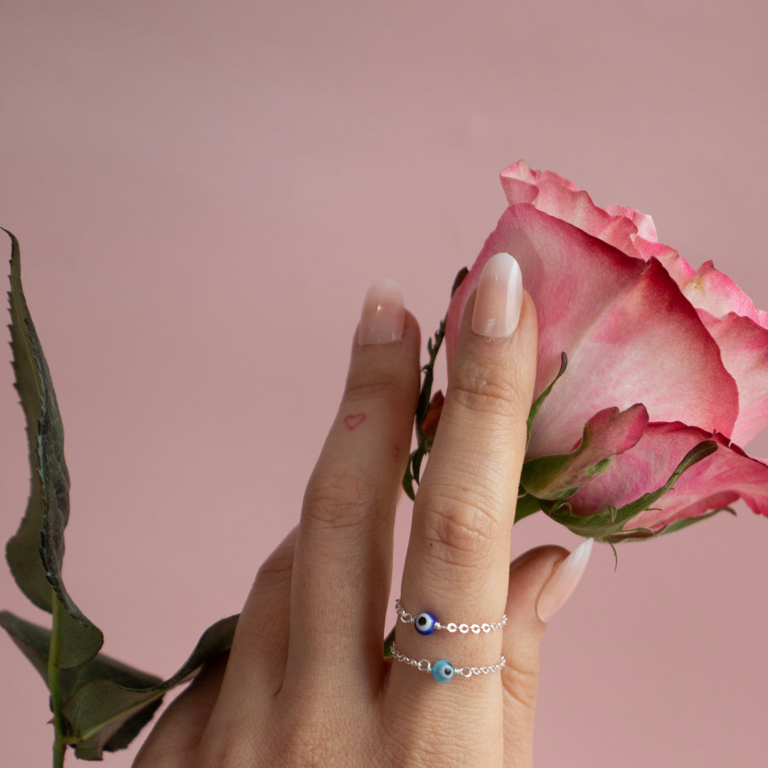 Evil Eye Chain Ring