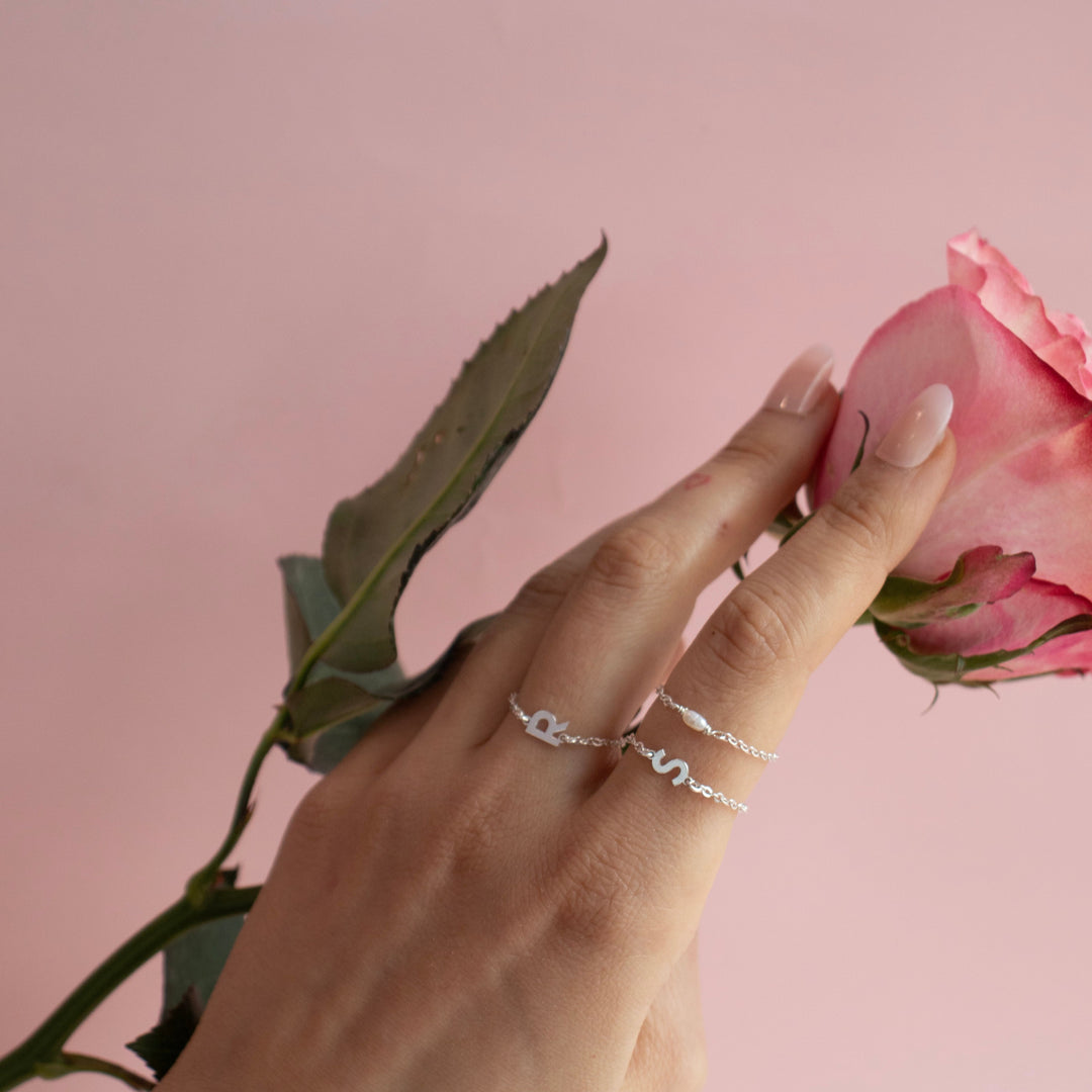 Bague chaîne de perles