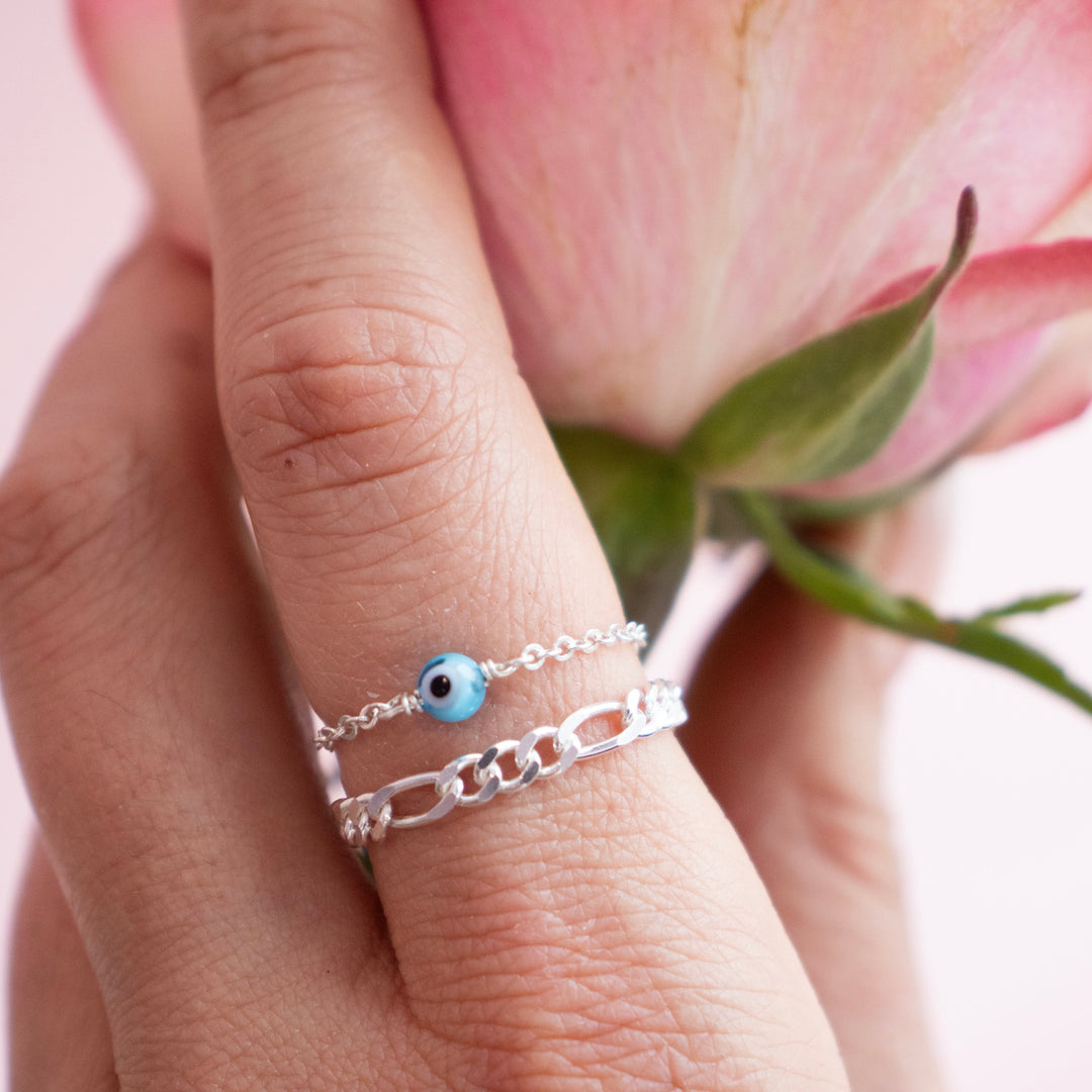 Evil Eye Chain Ring