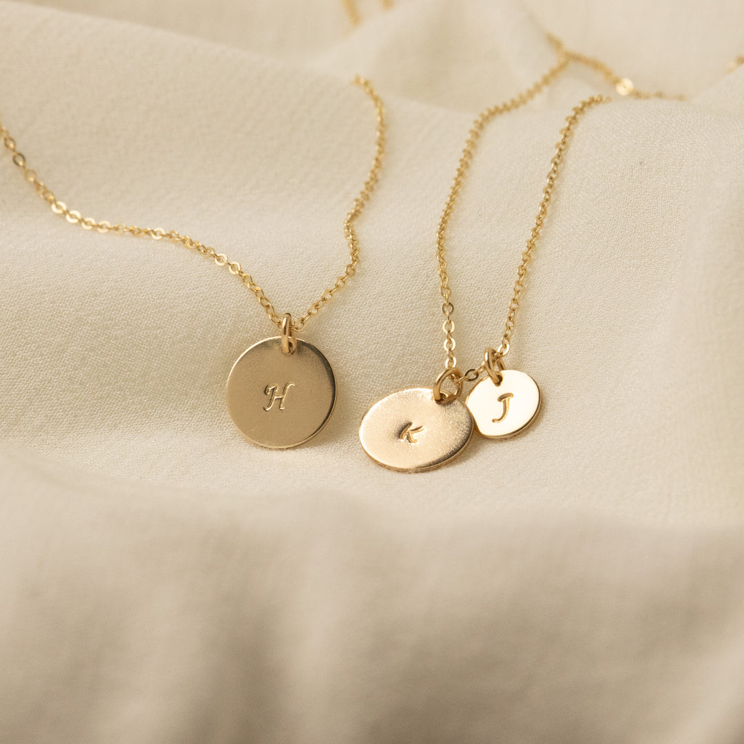Initial Disc Necklace - Medium