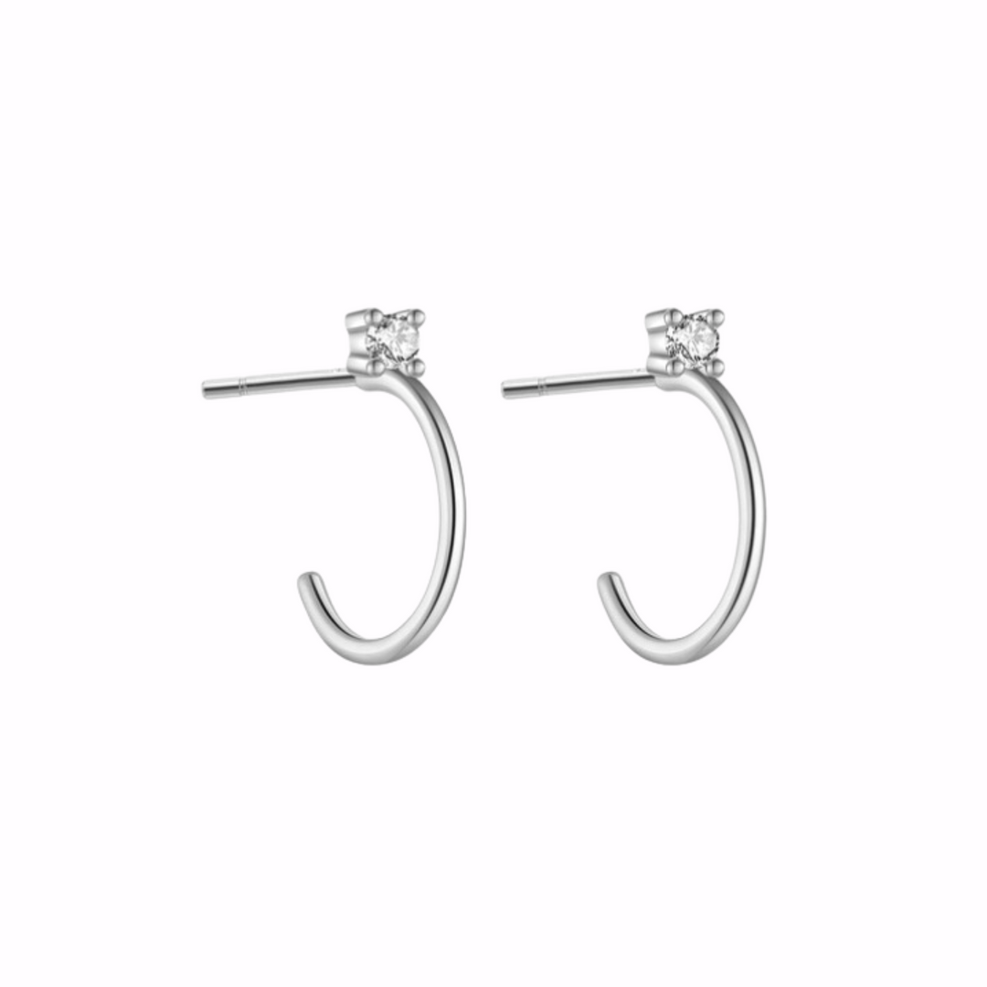 Single CZ Simple Hoop