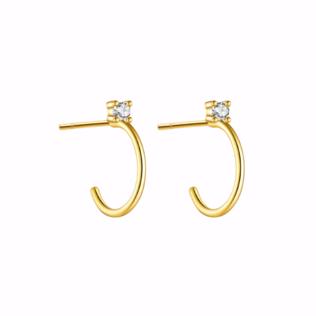 Single CZ Simple Hoop