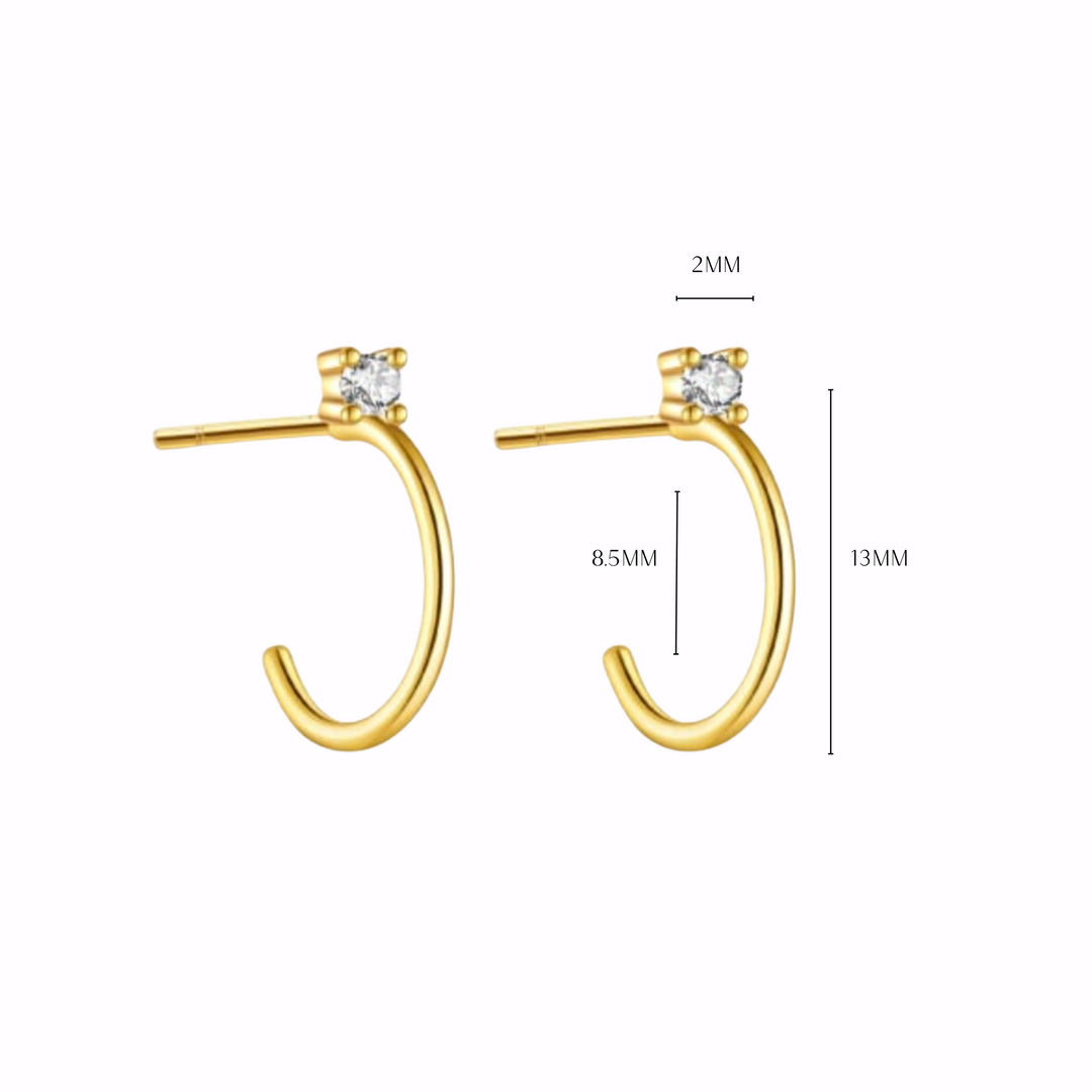 Single CZ Simple Hoop