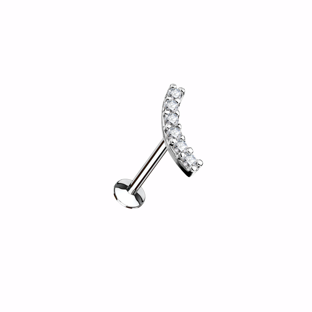 Clou d'oreille en or 14 carats (dos plat)