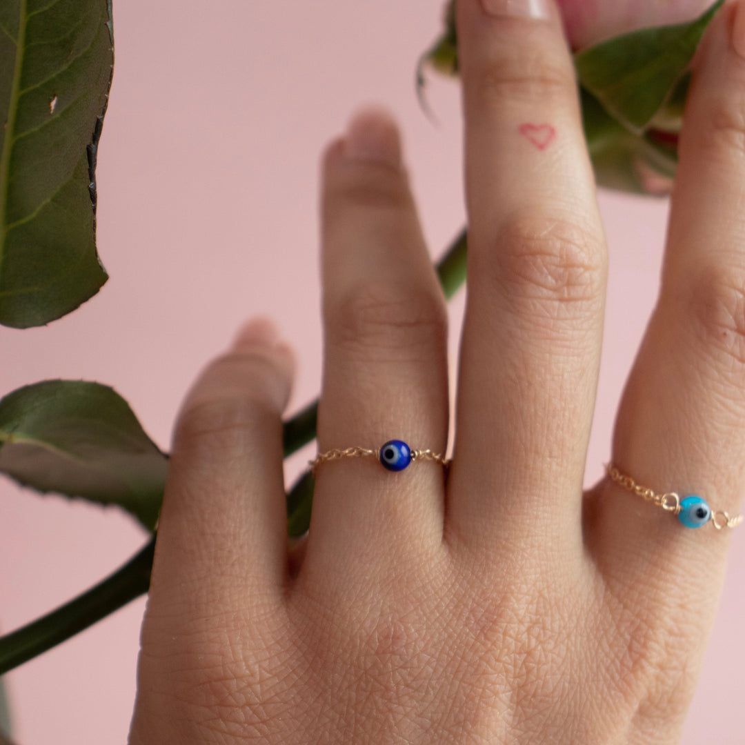 Evil Eye Chain Ring