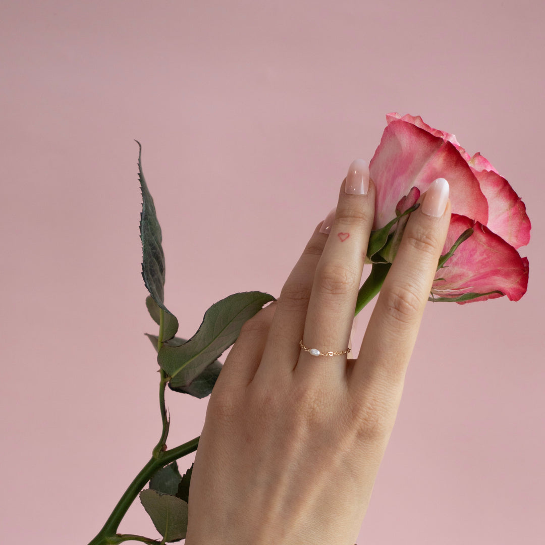 Bague chaîne de perles