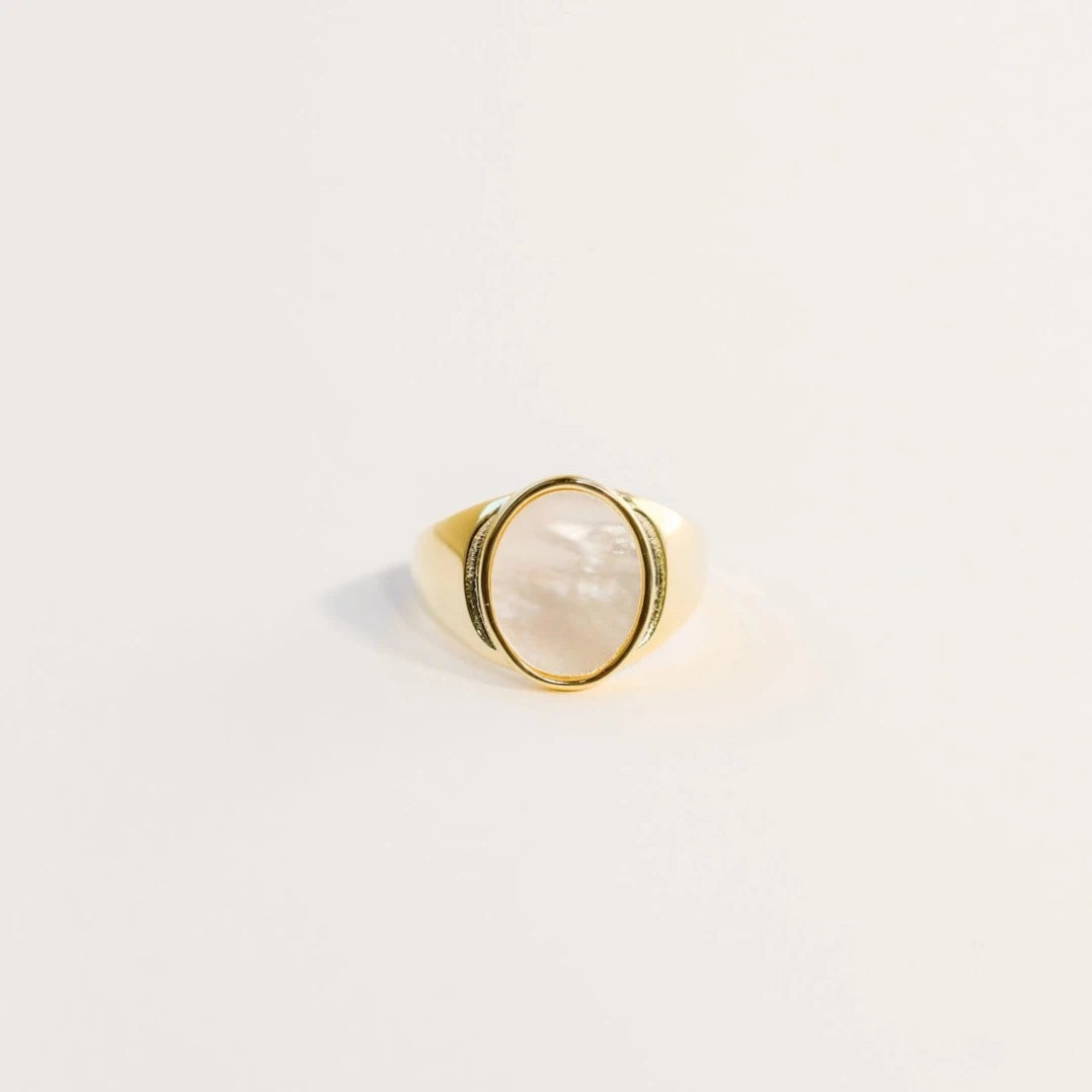 Mother of Pearl Signet Ring