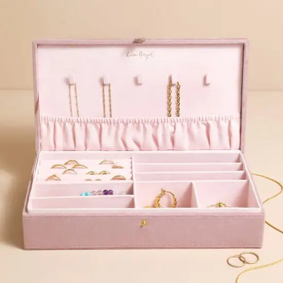 Velvet Large Pink Jewelry Case