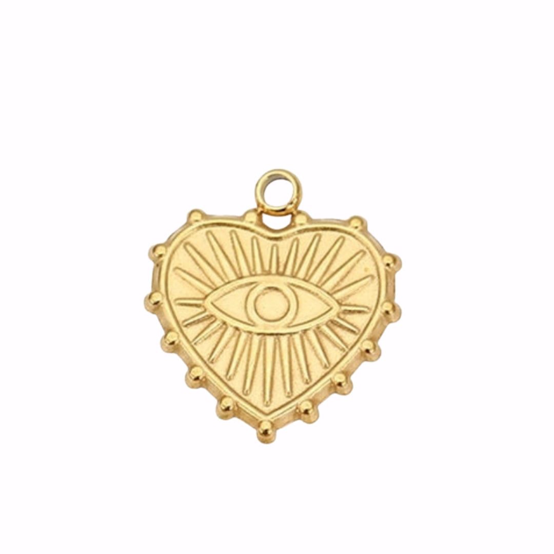 Evil Eye Heart Charm
