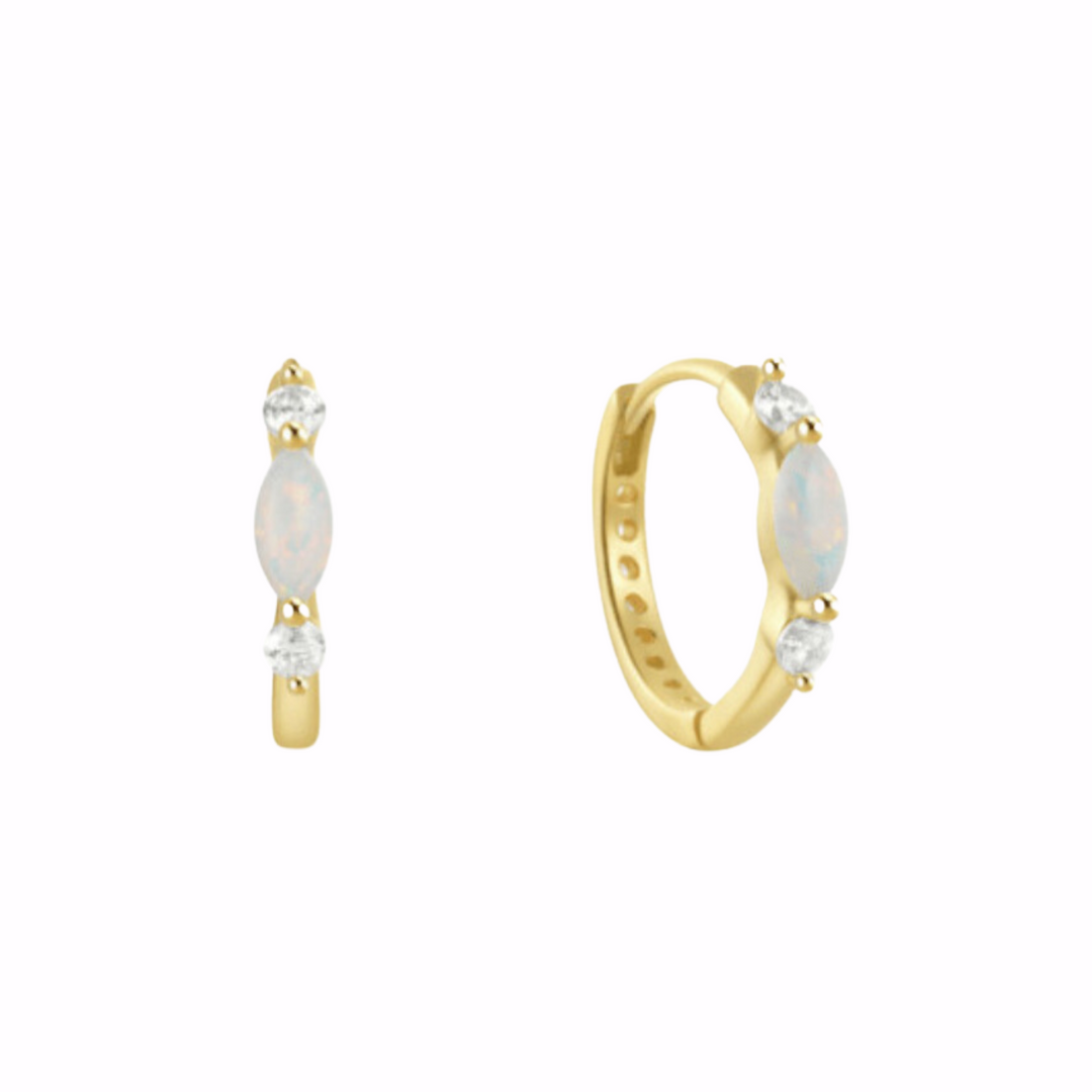 Reversible Opal CZ Hoops