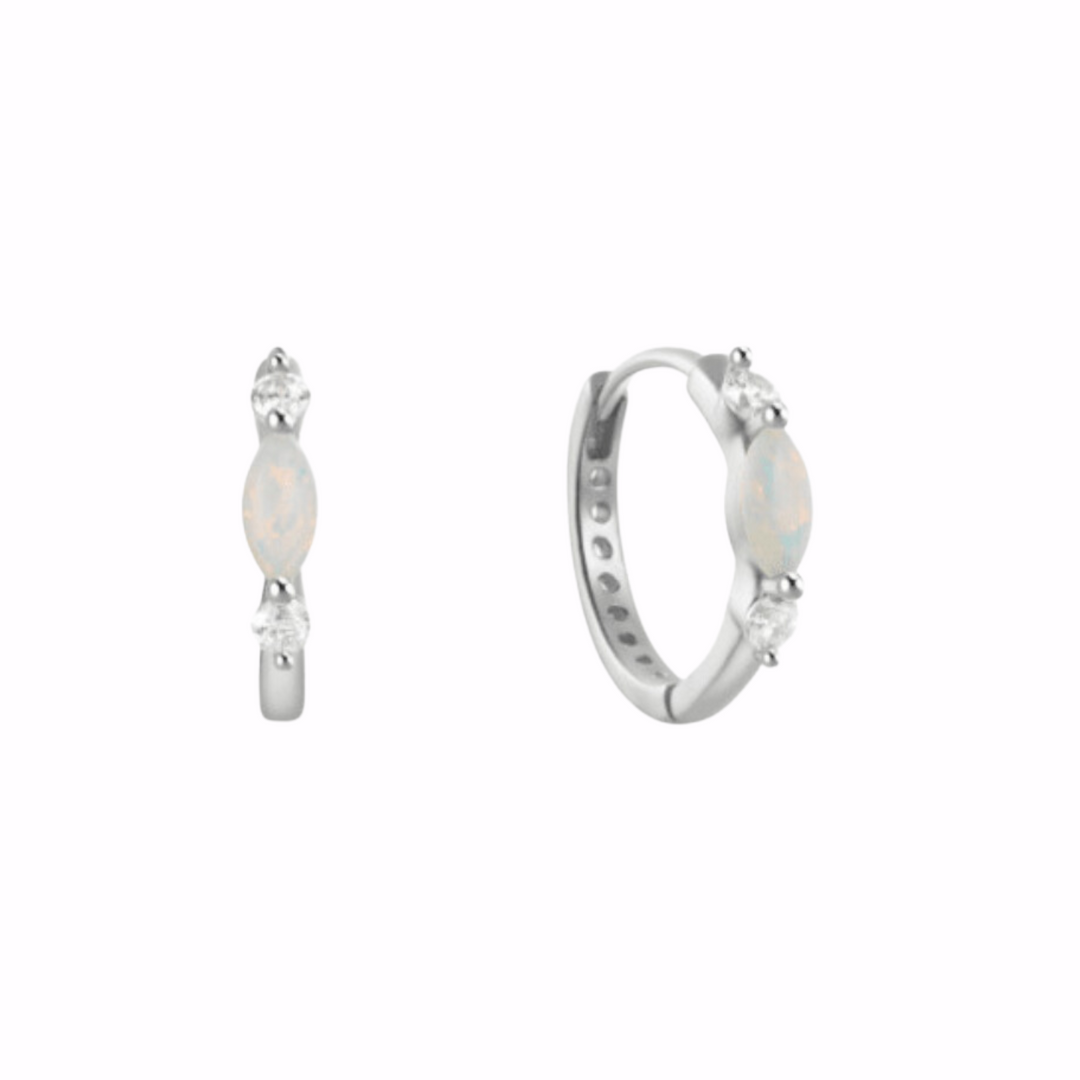Reversible Opal CZ Hoops