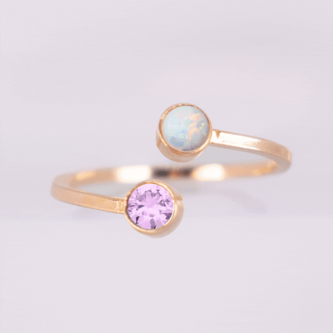 Toi et Moi Birthstone Ring – Emery Opal