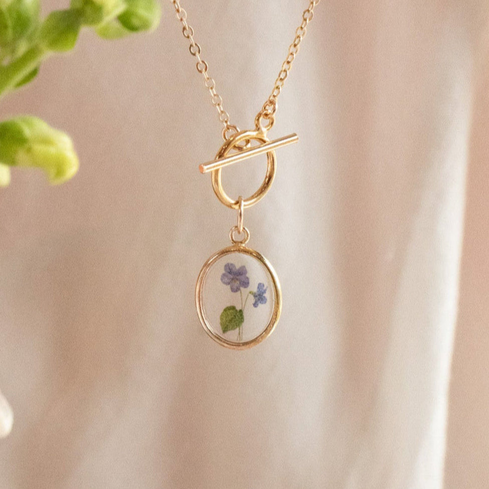 Bloom Birth Flower Toggle Necklace