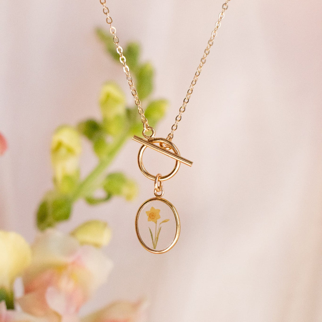 Bloom Birth Flower Toggle Necklace