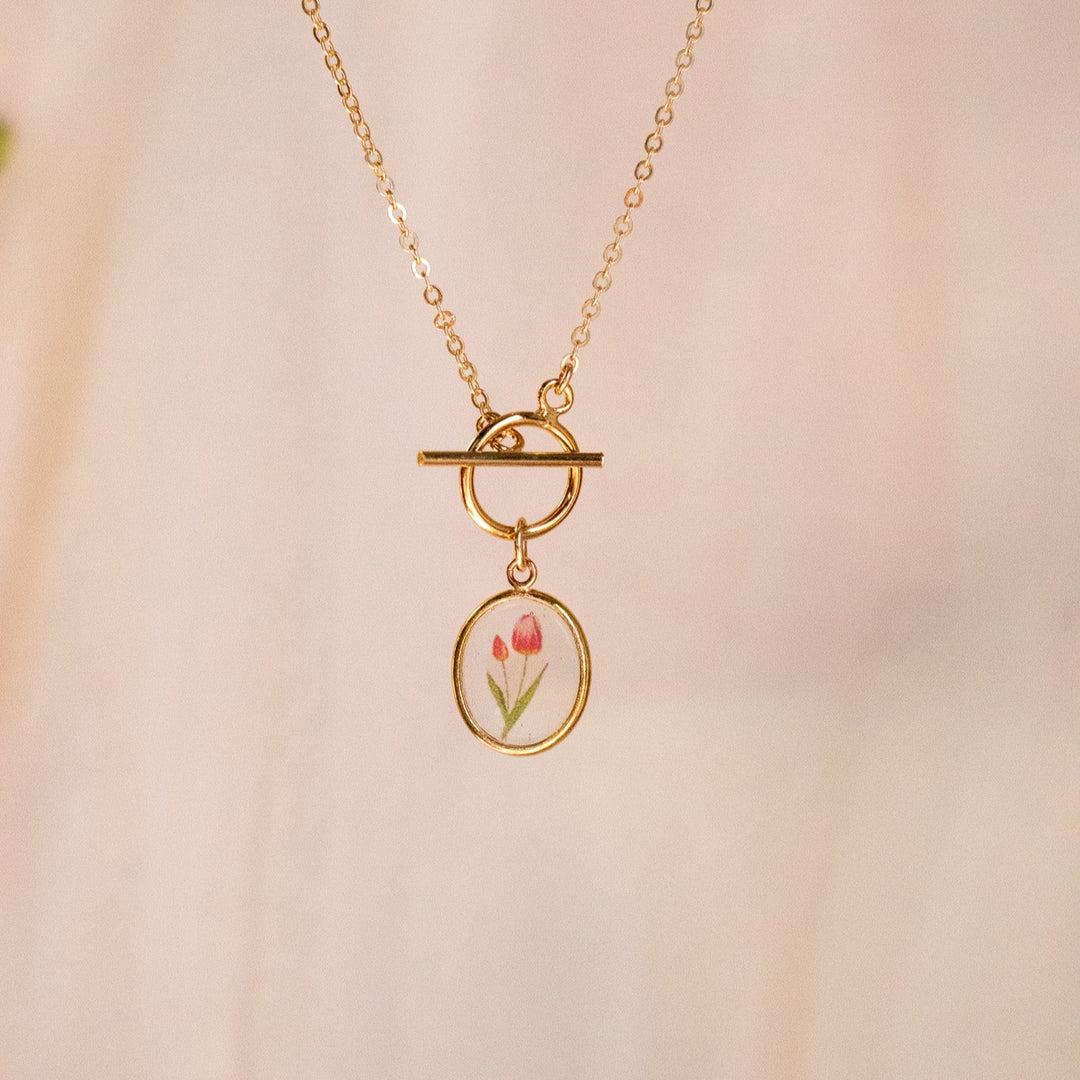 Bloom Birth Flower Toggle Necklace
