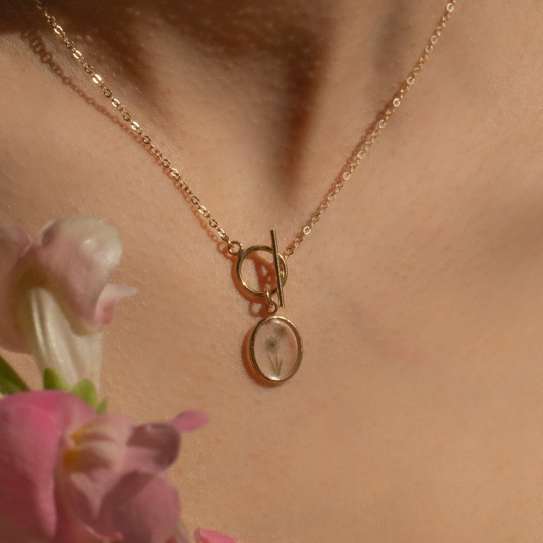 Bloom Birth Flower Toggle Necklace