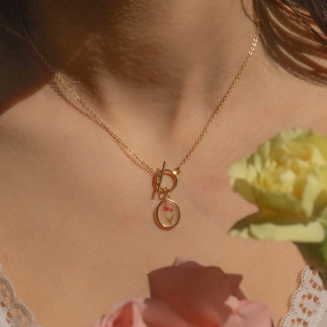 Bloom Birth Flower Toggle Necklace