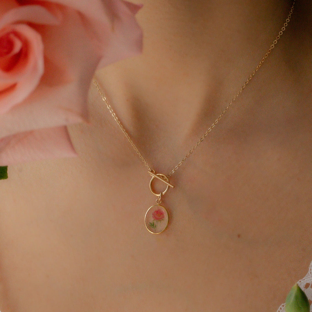 Bloom Birth Flower Toggle Necklace
