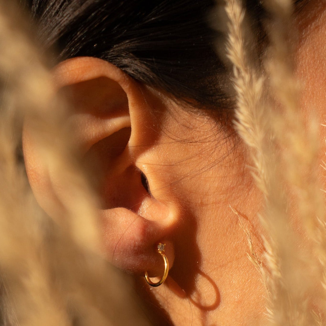 Single CZ Simple Hoop