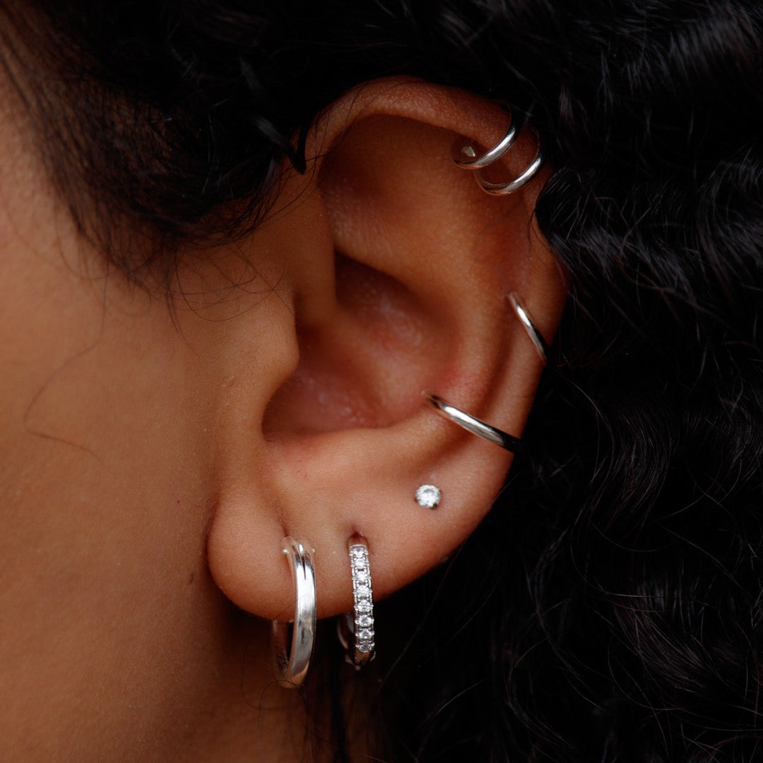 Reversible Opal CZ Hoops