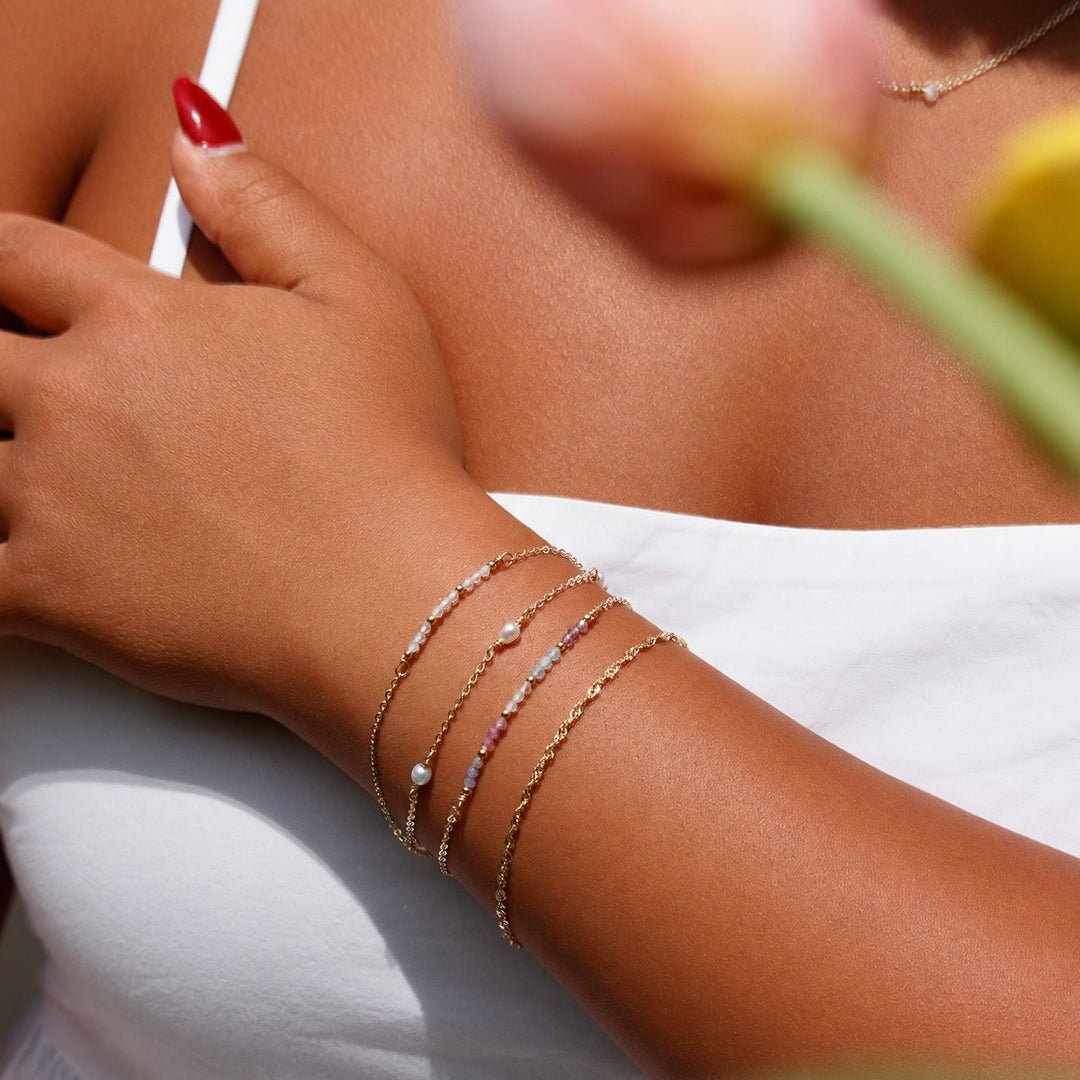 Bracelet jonc pierre de naissance