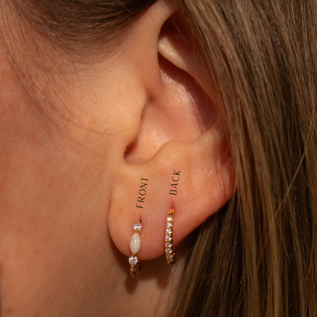 Reversible Opal CZ Hoops