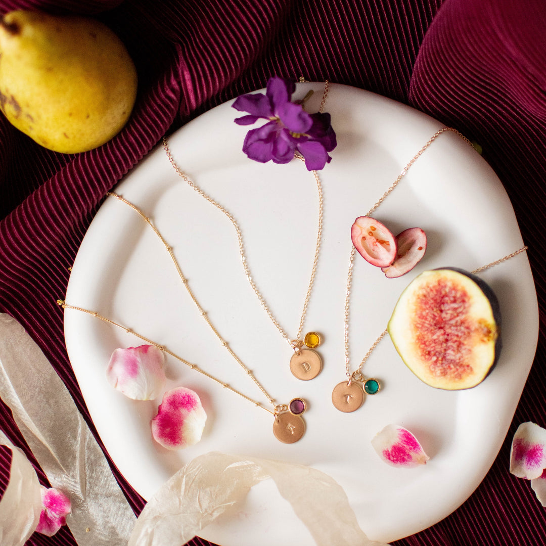 Collier Initiale et Pierre de Naissance