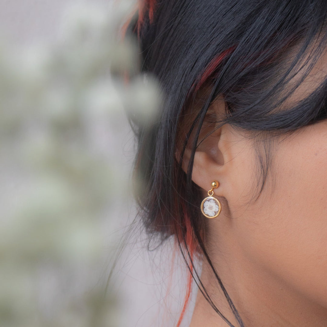 Boucles d'oreilles en fleurs pressées Blossom