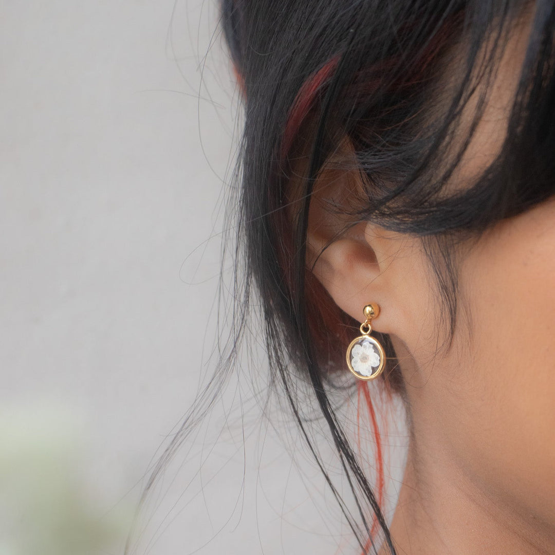 Boucles d'oreilles en fleurs pressées Blossom