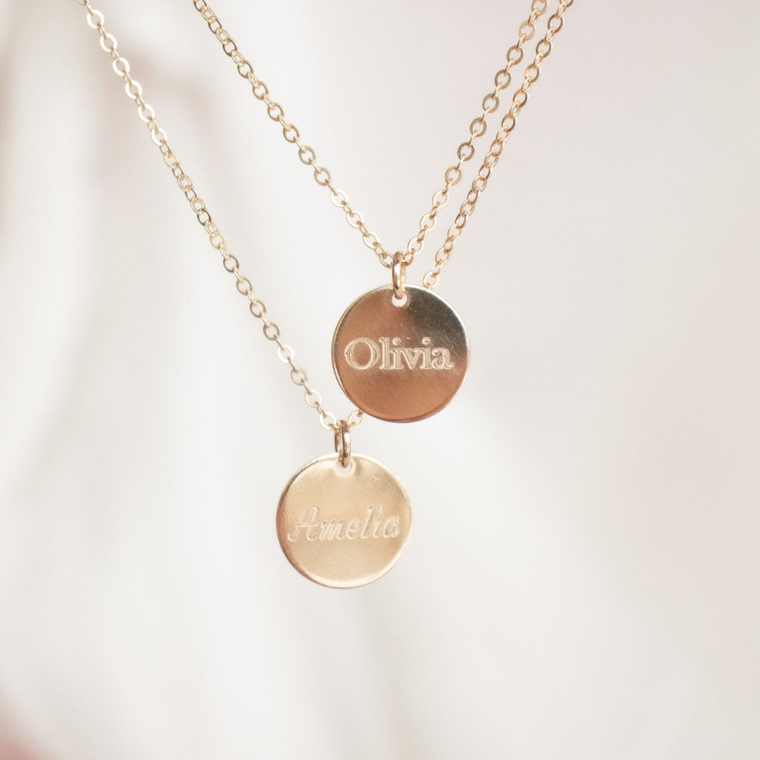 Collier avec nom et disque - Moyen