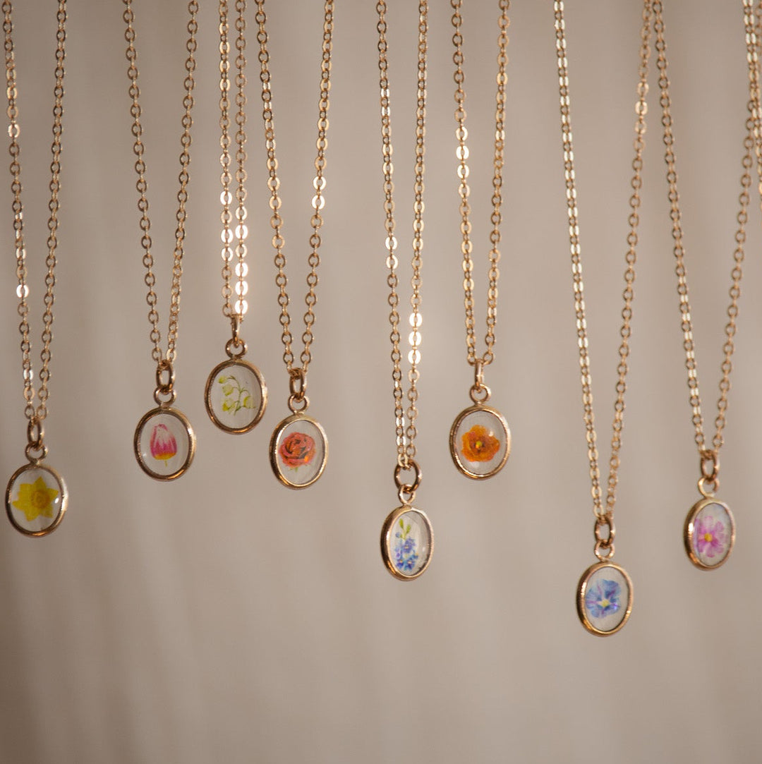 Baby Bloom Birth Flower Necklace