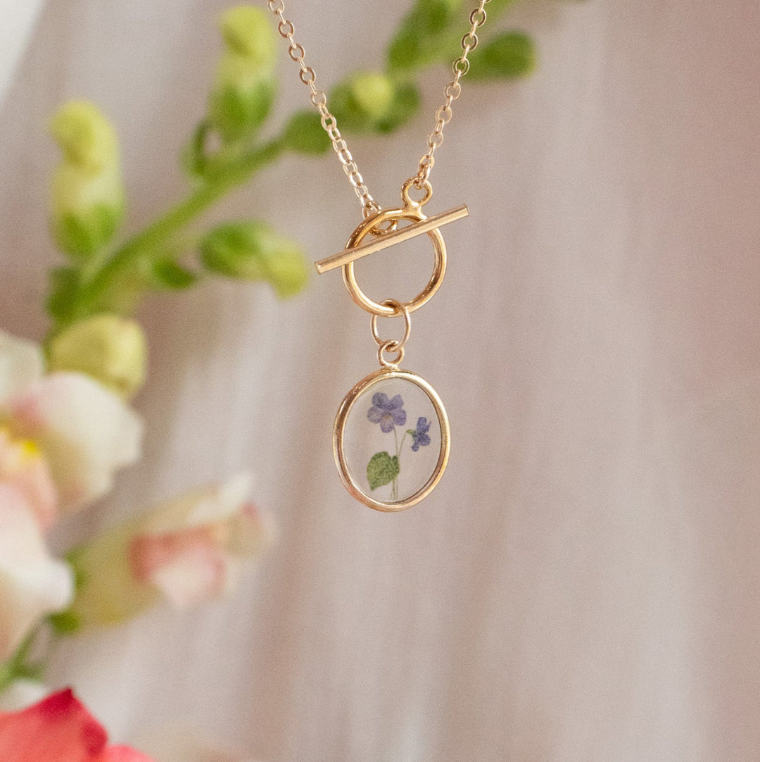 Bloom Birth Flower Toggle Necklace