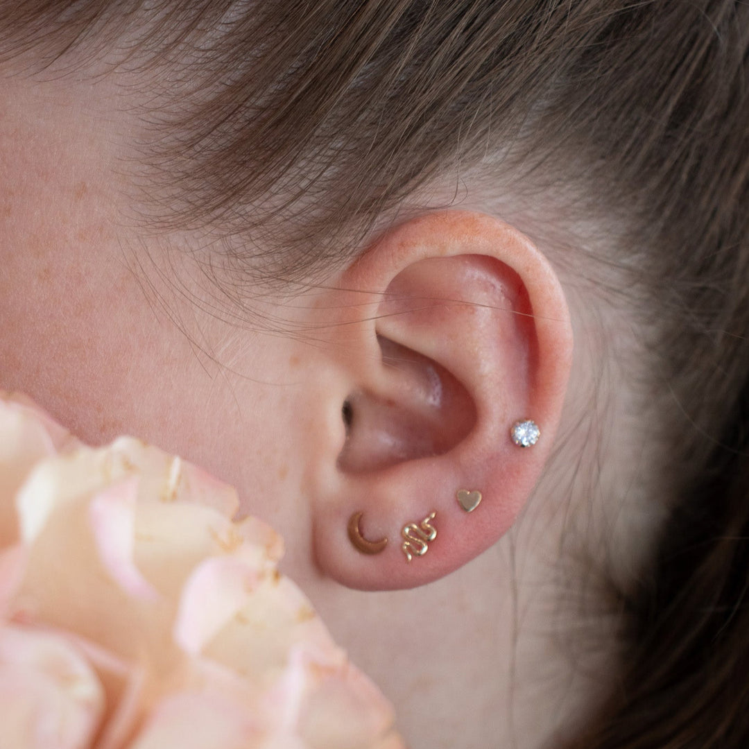 Moon & Star Earring Set 14K Gold