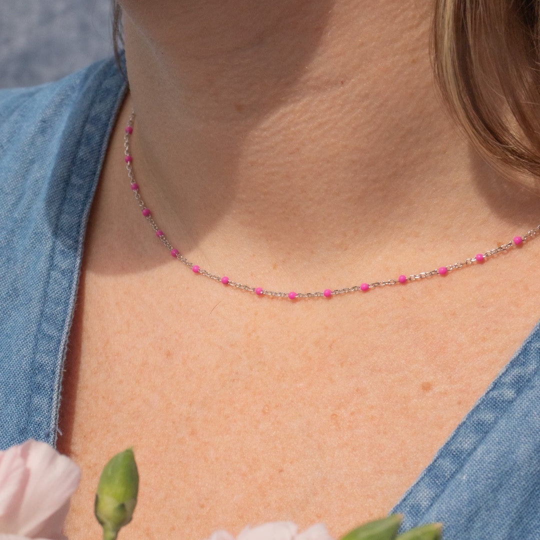 Silver Candy Chain Layering Necklace