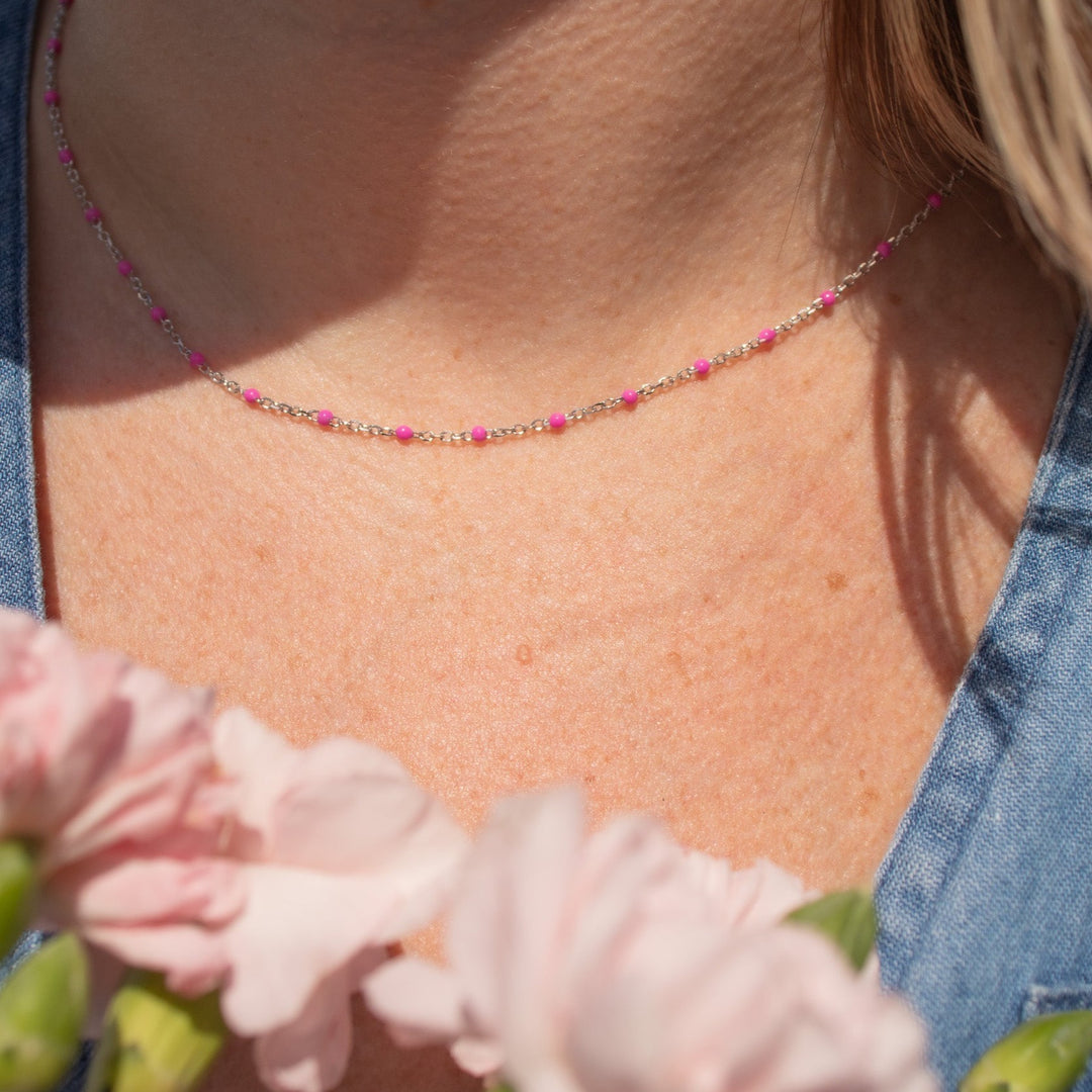 Silver Candy Chain Layering Necklace