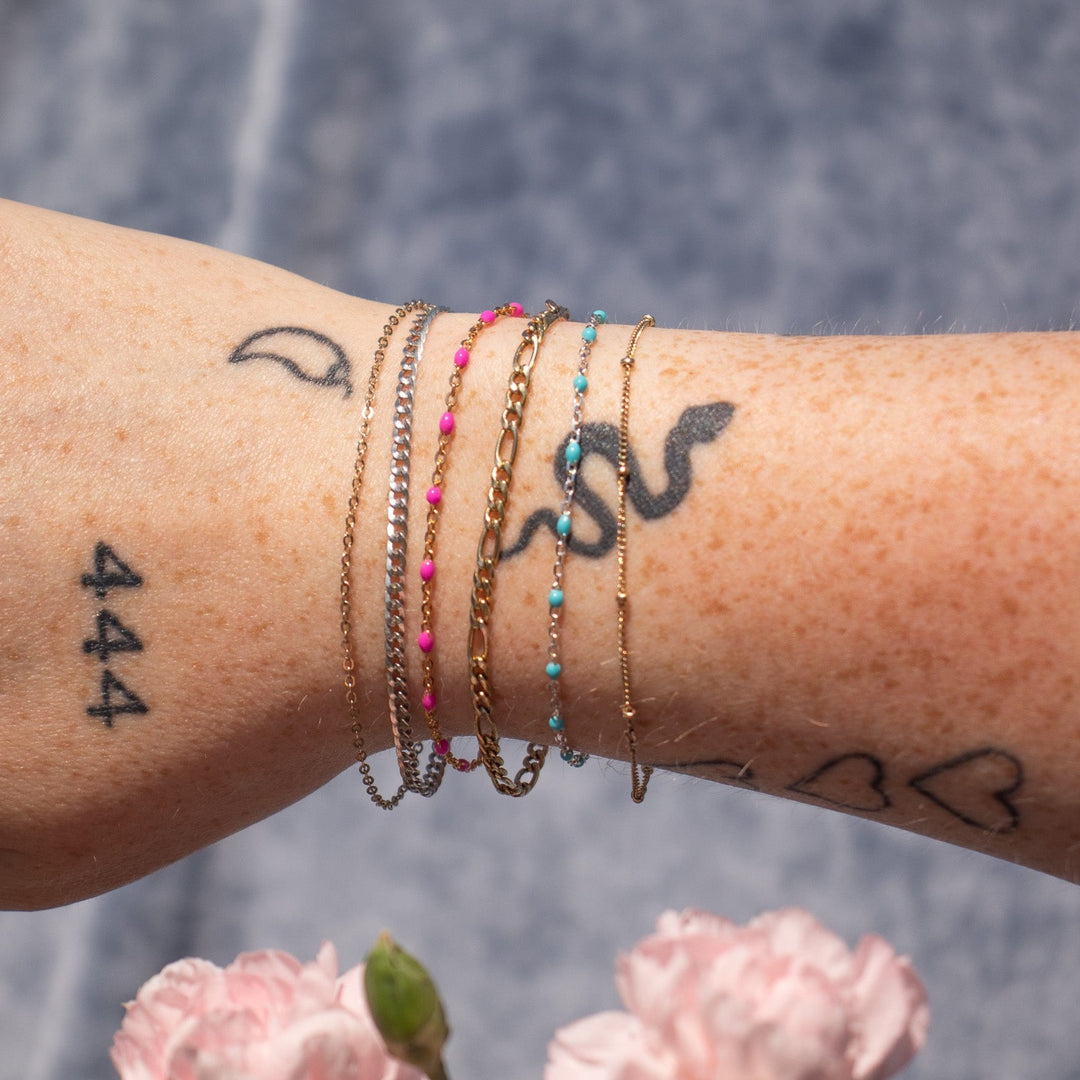 Gold Candy Chain Layering Bracelet