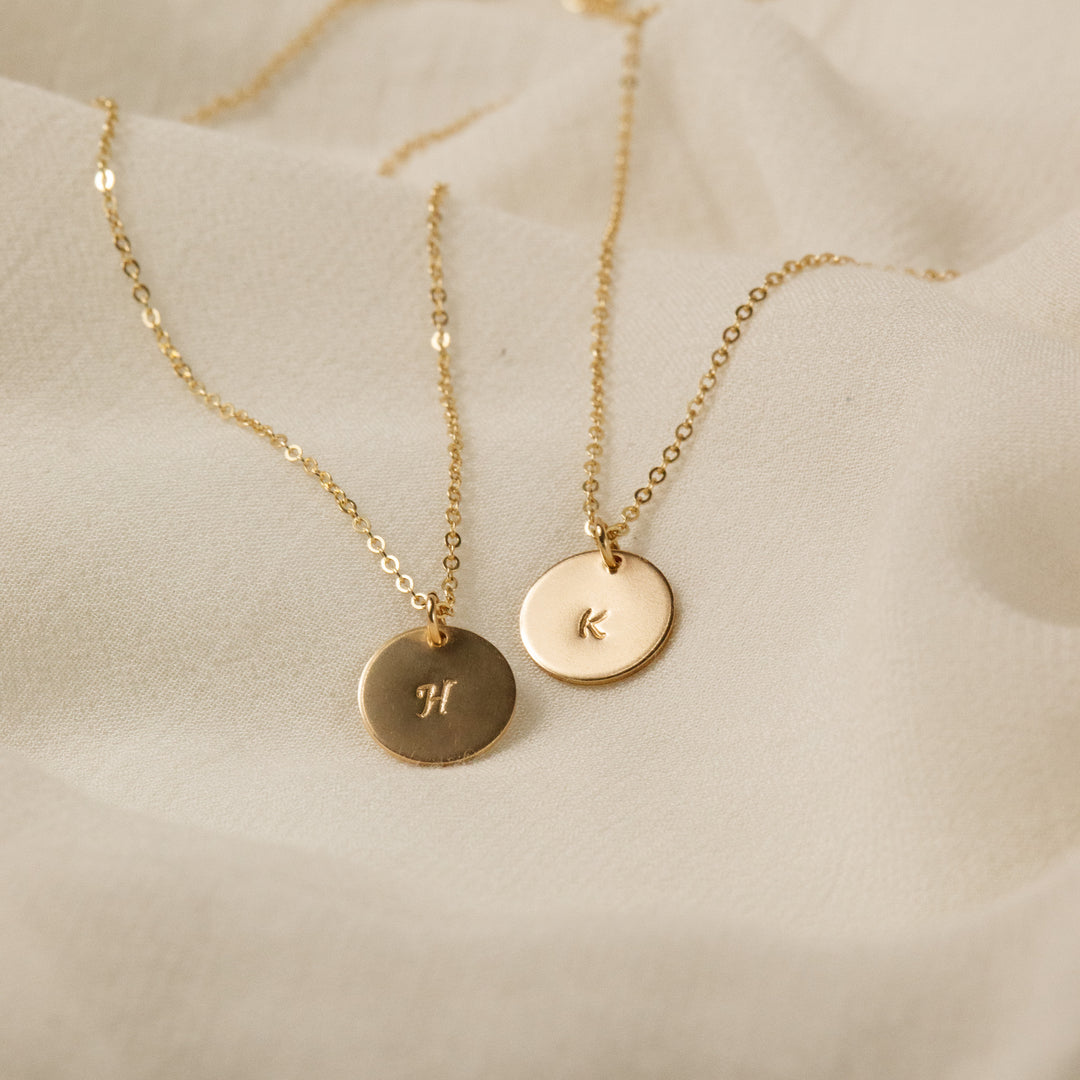 Initial Disc Necklace - Medium