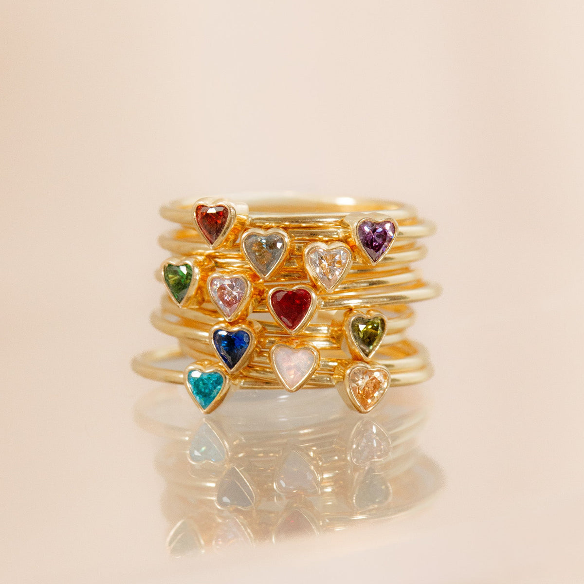 Heart Birthstone Ring