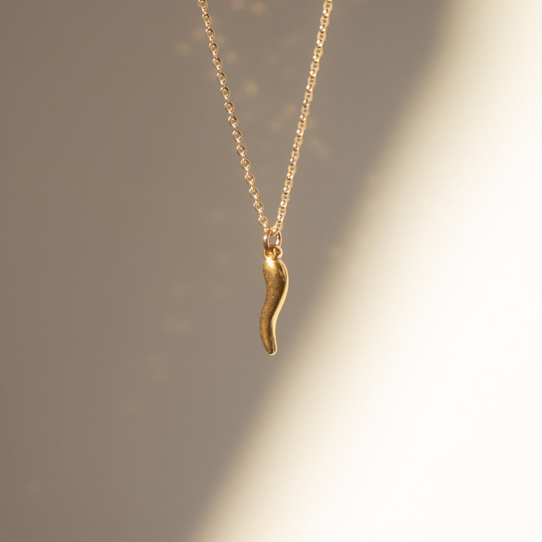 U7 Collier Homme Plaqué Or Jaune Chaîne avec Pendentif Corne Italienne Porte Bonheur U7 Collier Homme Plaqué Or Jaune Chaîne avec Pendentif Corne Italienne Porte Bonheur