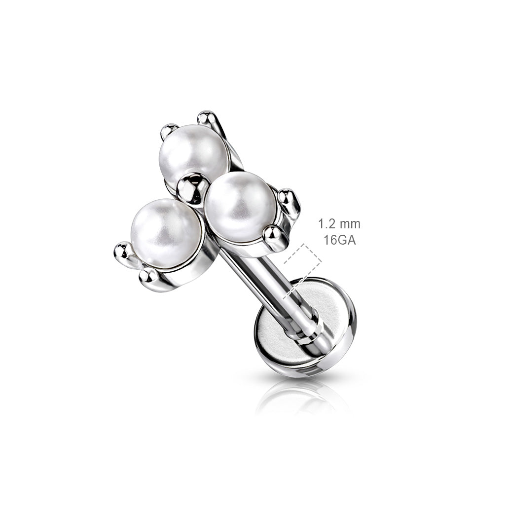 3 Pearl Flatback Stud
