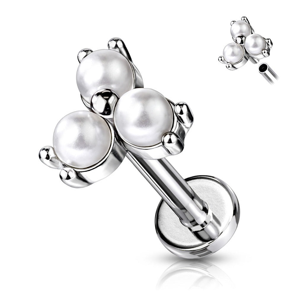 3 Pearl Flatback Stud