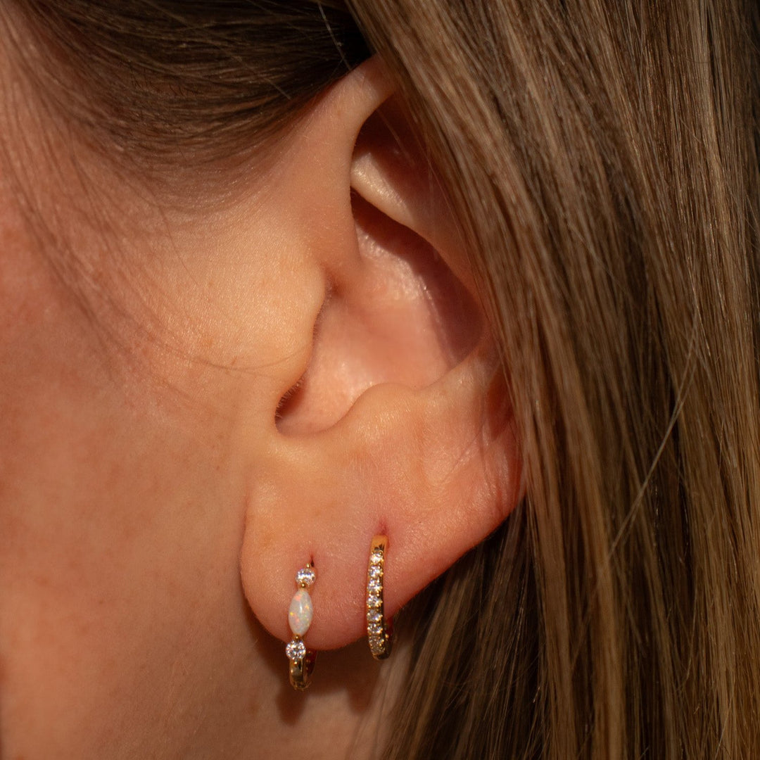 Reversible Opal CZ Hoops