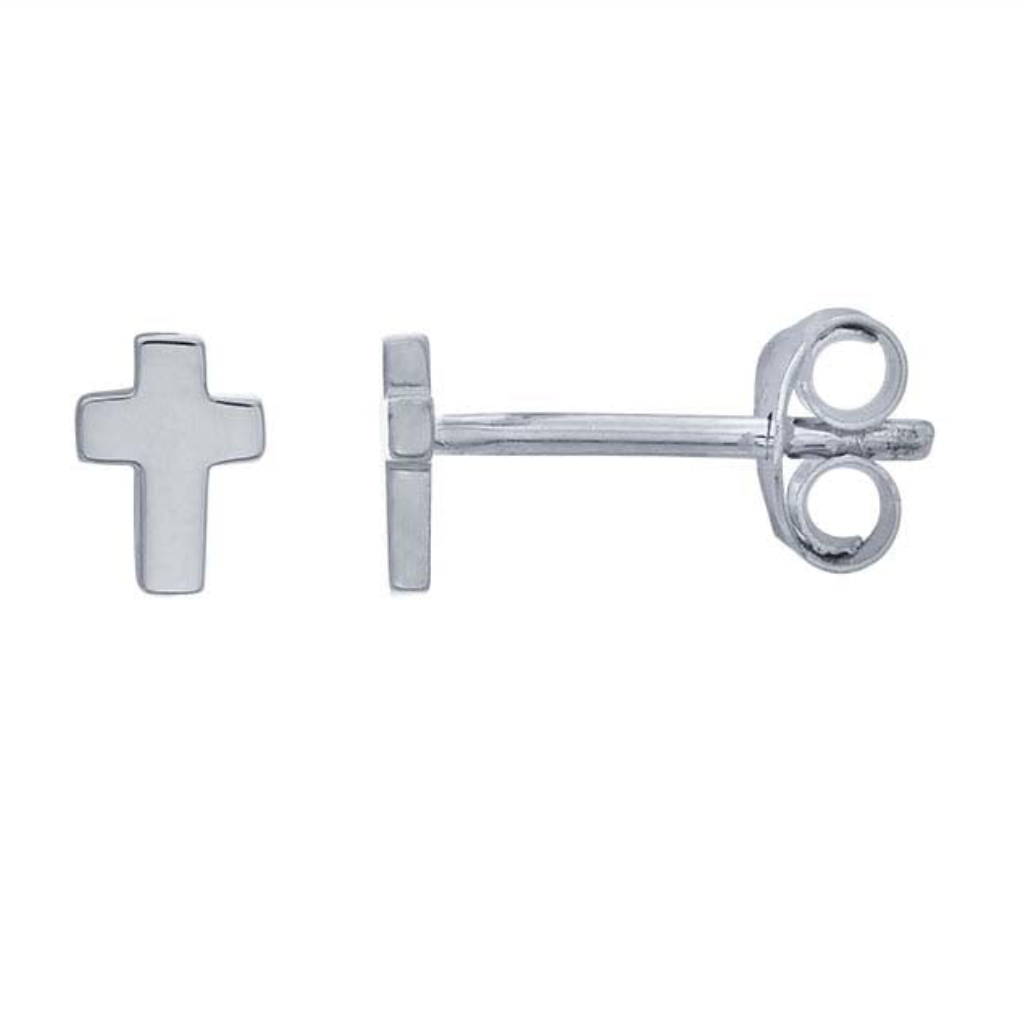 Sterling Silver Cross Studs