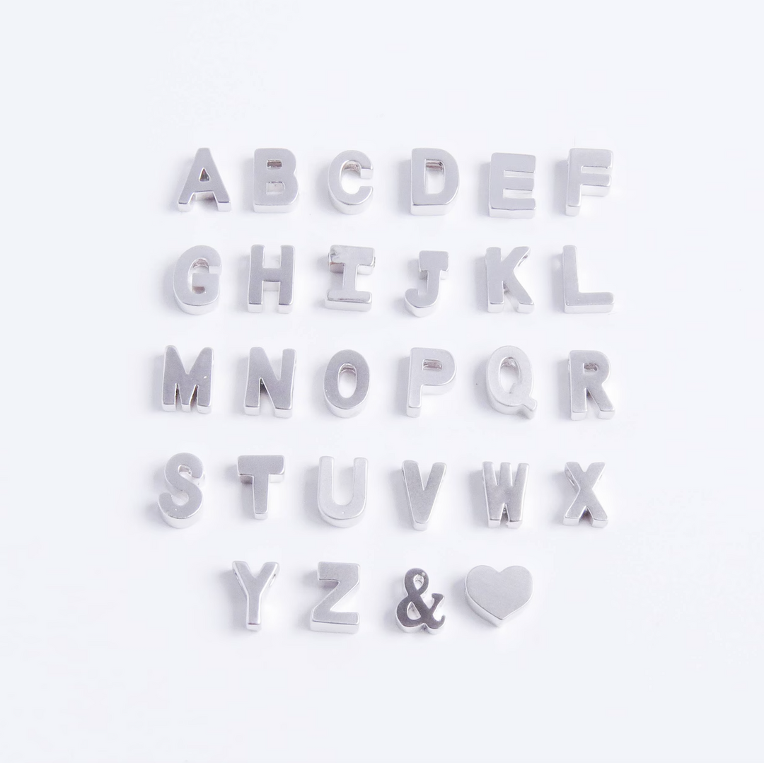 Silver Block Letter Necklace