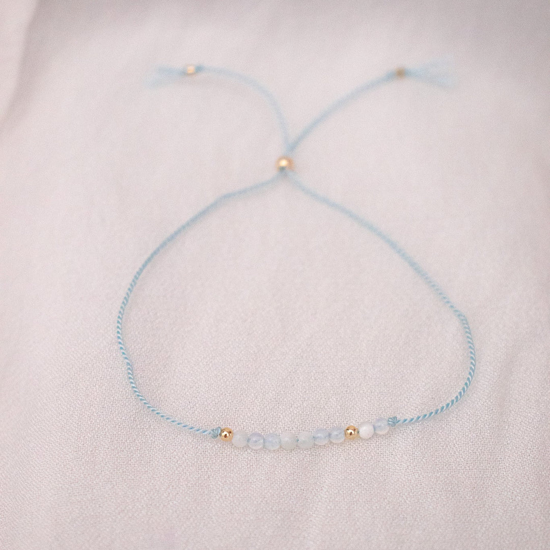 Blue Pearl & Opal String Bracelet