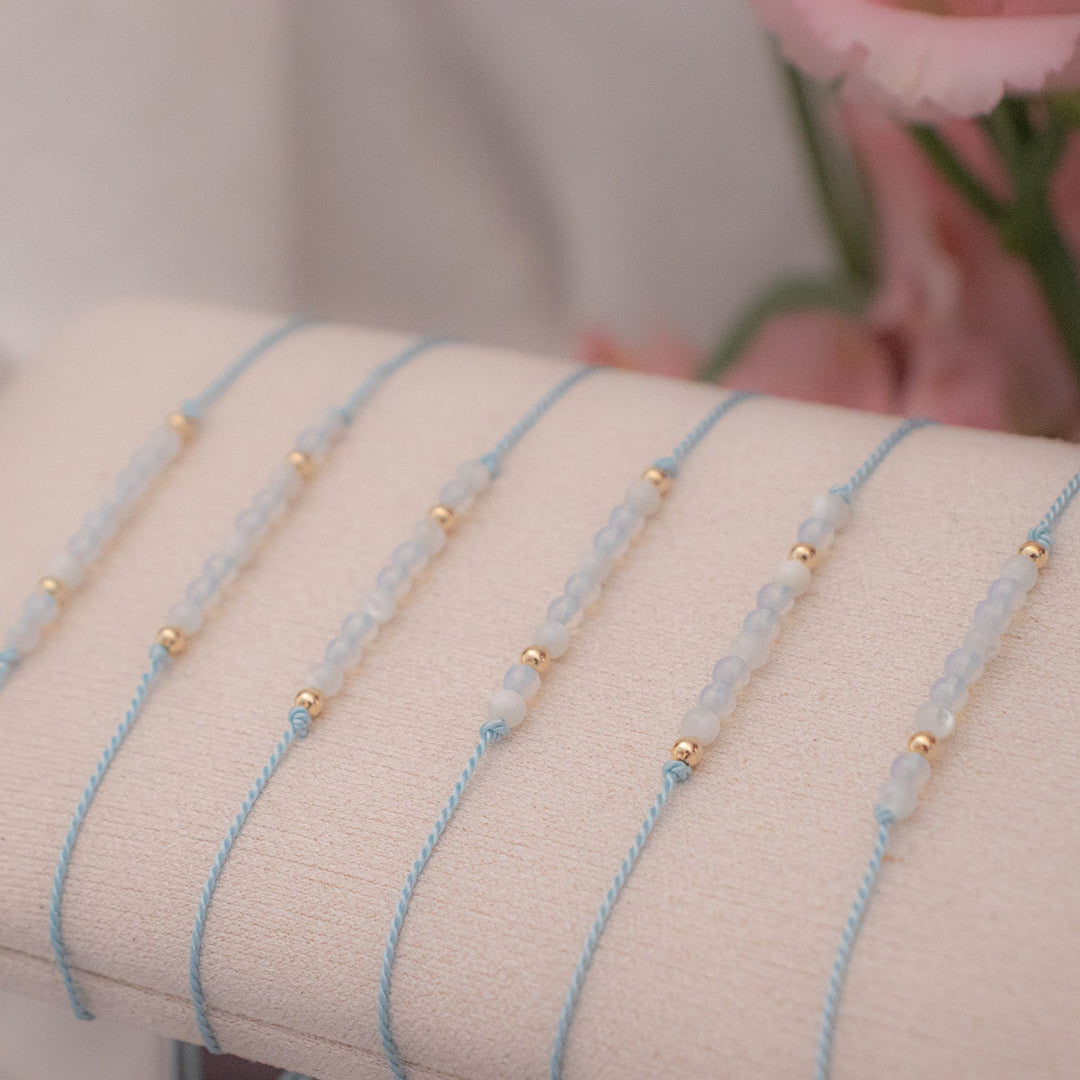 Blue Pearl & Opal String Bracelet