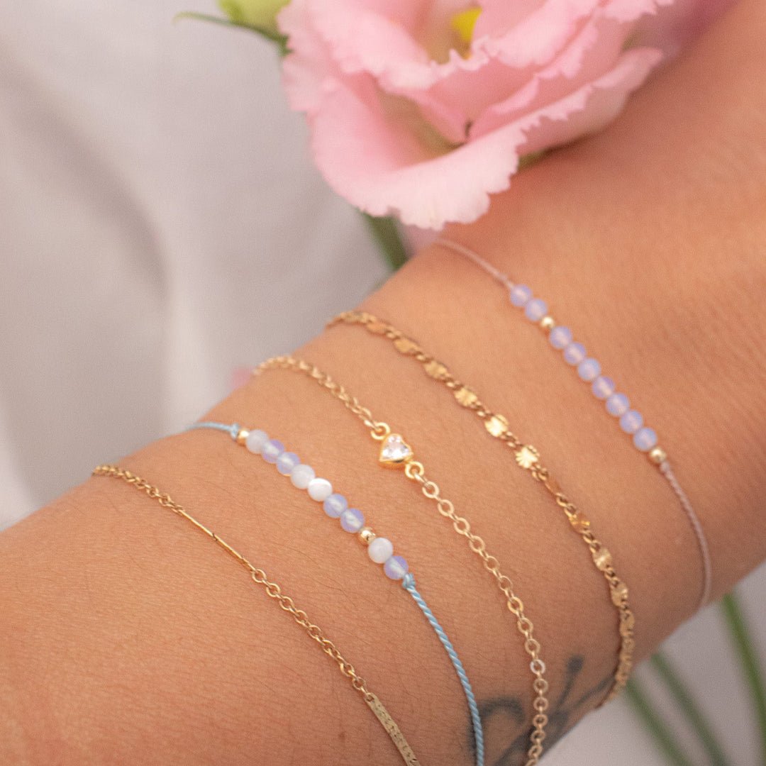 Blue Pearl & Opal String Bracelet