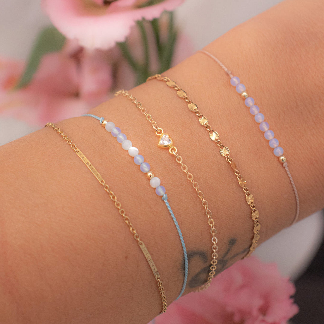 Blue Pearl & Opal String Bracelet