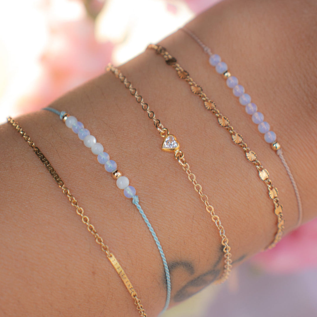 Blue Pearl & Opal String Bracelet
